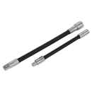 Sealey AK7341 2pc Flexible Extension Adaptor Set 1/4"Sq x 150mm & 3/8"Sq x 200mm