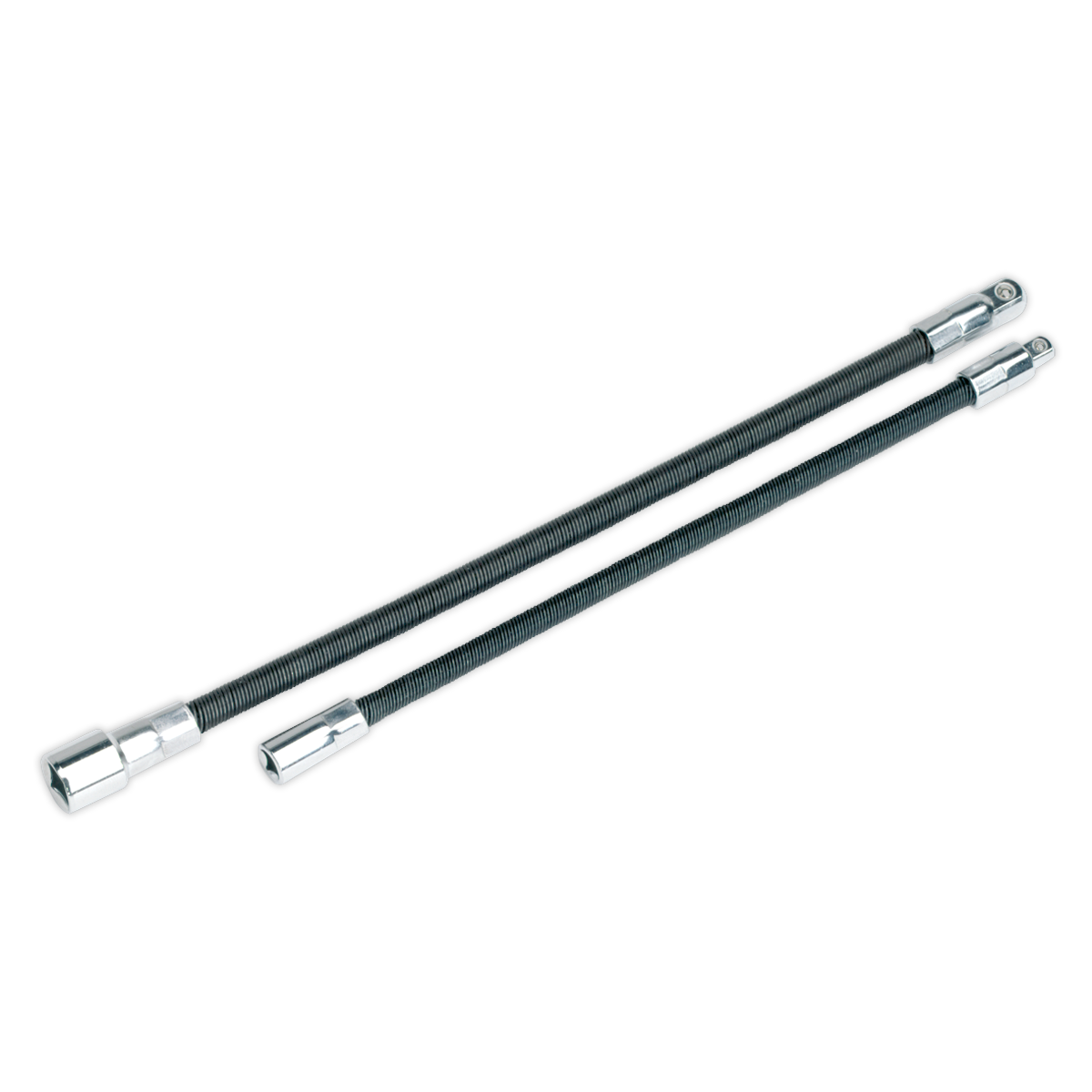 Sealey AK7342 2pc Flexible Extension Adaptor Set 1/4"Sq x 254mm & 3/8"Sq x 305mm