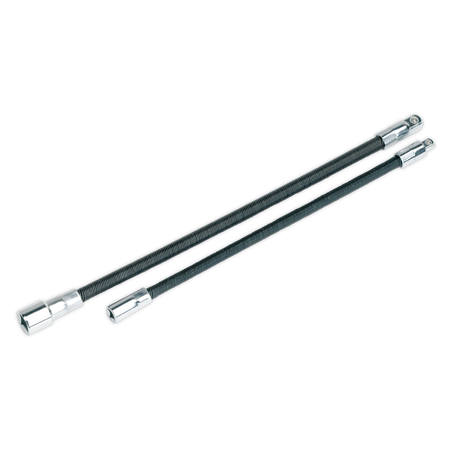 Sealey AK7342 2pc Flexible Extension Adaptor Set 1/4"Sq x 254mm & 3/8"Sq x 305mm