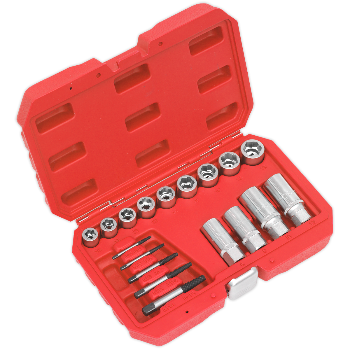 Sealey AK751 18pc Bolt, Stud & Screw Extractor Set