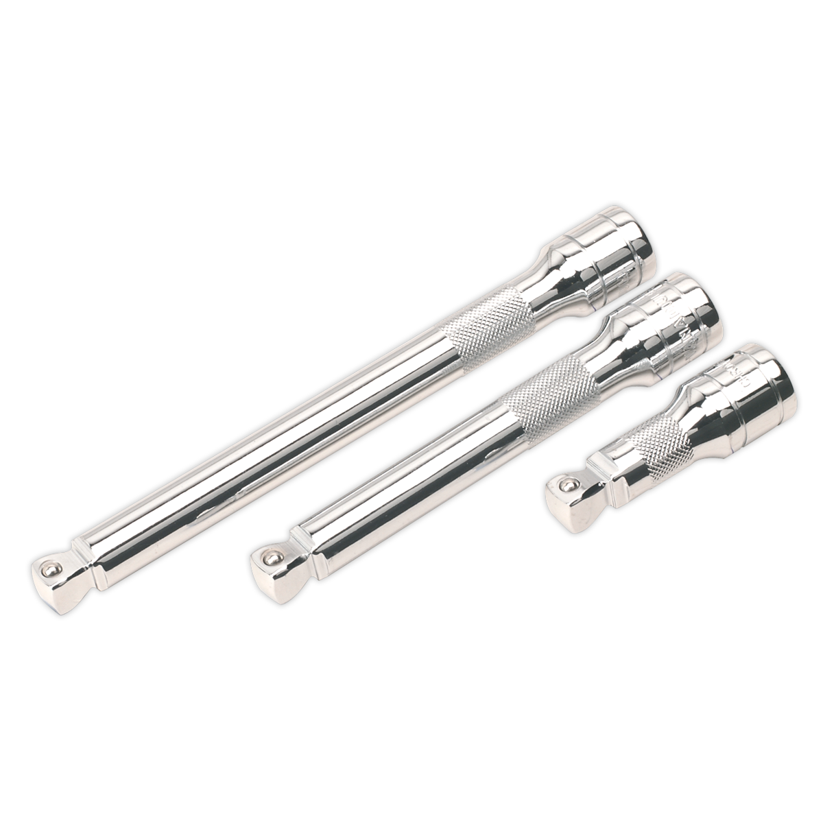 Sealey AK764 3pc 1/2"Sq Drive Wobble/Rigid Extension Bar Set