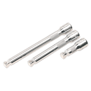 Sealey AK764 3pc 1/2"Sq Drive Wobble/Rigid Extension Bar Set