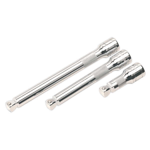 Sealey AK764 3pc 1/2"Sq Drive Wobble/Rigid Extension Bar Set
