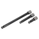 Sealey AK7692 3pc 1/2"Sq Drive Wobble/Rigid Extension Bar Set Black Series