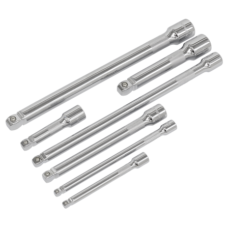 Sealey AK770 7pc 1/4", 3/8" & 1/2"Sq Drive Wobble/Rigid Extension Bar Set