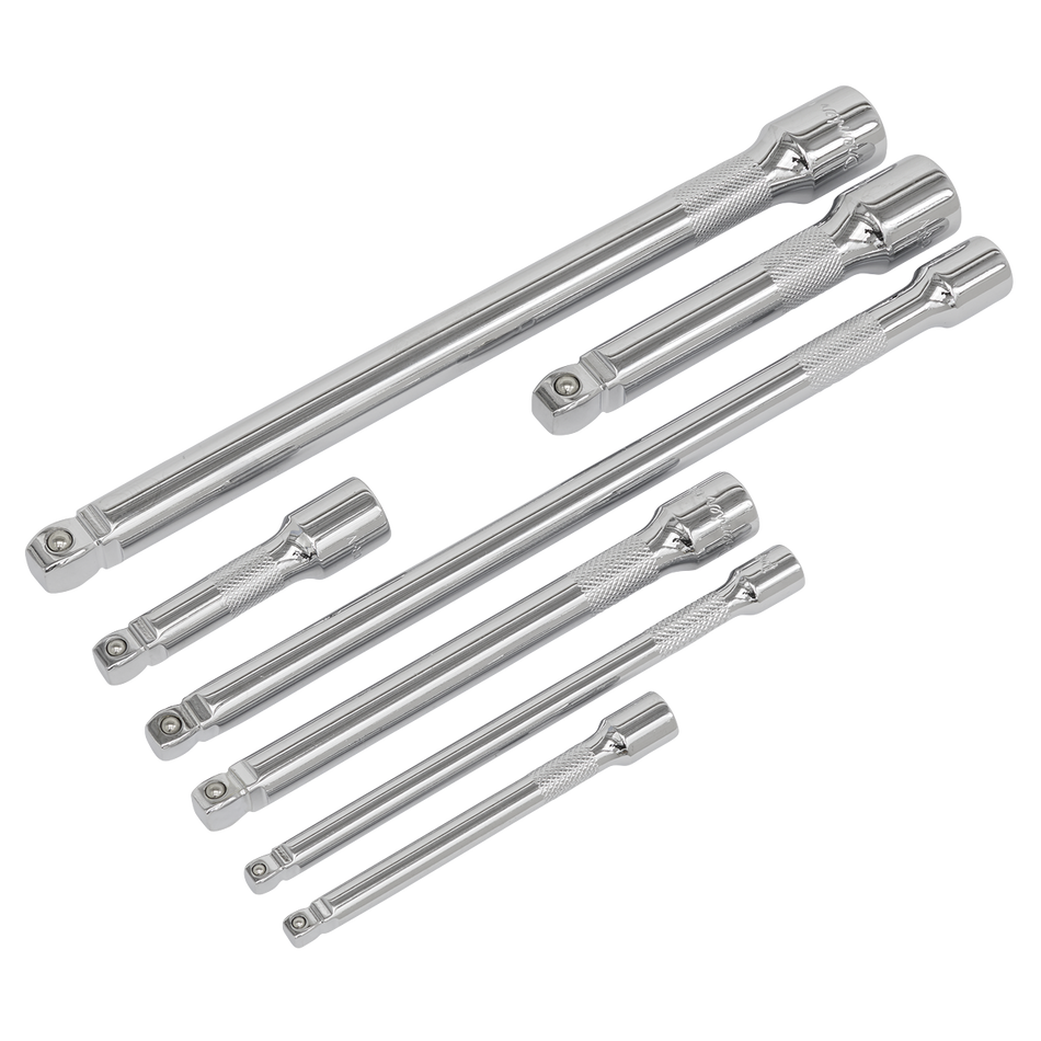 Sealey AK770 7pc 1/4", 3/8" & 1/2"Sq Drive Wobble/Rigid Extension Bar Set