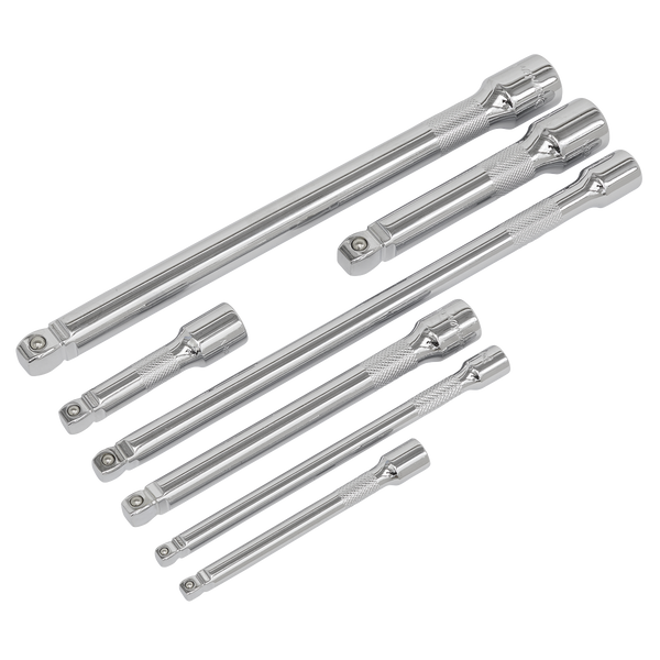 Sealey AK770 7pc 1/4", 3/8" & 1/2"Sq Drive Wobble/Rigid Extension Bar Set