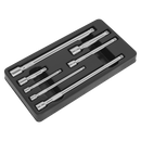 Sealey AK770 7pc 1/4", 3/8" & 1/2"Sq Drive Wobble/Rigid Extension Bar Set