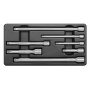 Sealey AK770 7pc 1/4", 3/8" & 1/2"Sq Drive Wobble/Rigid Extension Bar Set