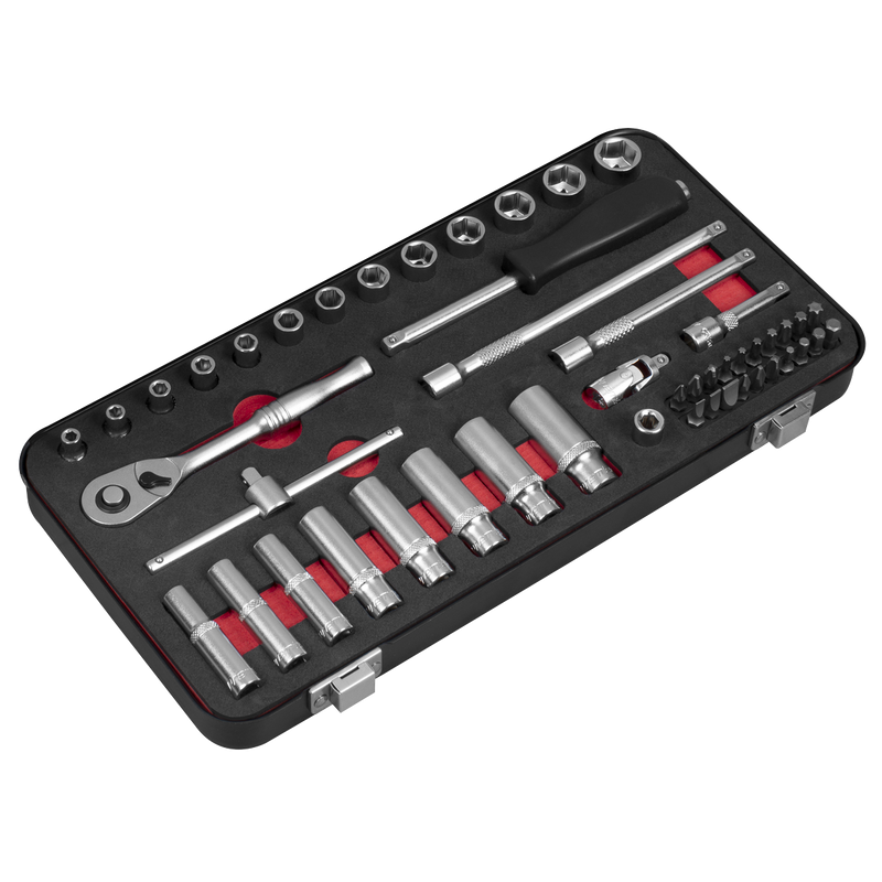 Sealey AK7920 Socket Set 49pc 1/4"Sq Drive Premier Platinum Series