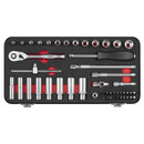 Sealey AK7920 Socket Set 49pc 1/4"Sq Drive Premier Platinum Series