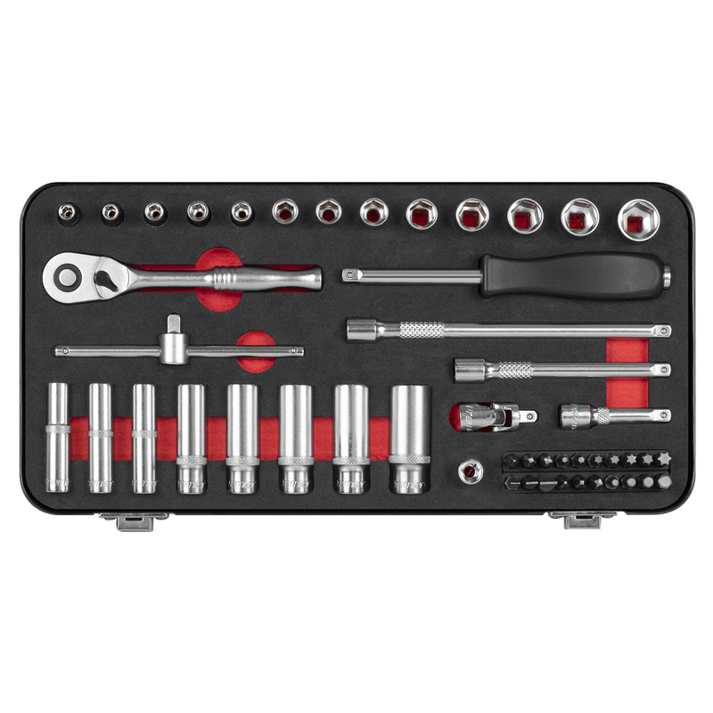 Sealey AK7920 Socket Set 49pc 1/4"Sq Drive Premier Platinum Series