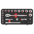 Sealey AK7921 Socket Set 3/8"Sq Drive 31pc - Premier Platinum Series