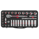 Sealey AK7922 Socket Set 3/8"Sq Drive 32pc - Premier Platinum Series