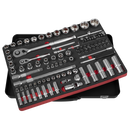 Sealey AK7926 Socket Set  1/4" & 1/2"Sq Drive 108pc - Premier Platinum Series