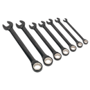 Sealey AK7978 7pc Combination Ratchet Spanner Set - Black Series