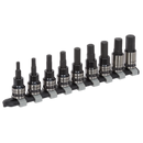 Sealey AK7986 9pc 3/8"Sq Drive Hex Key Socket Bit Set - Black Series