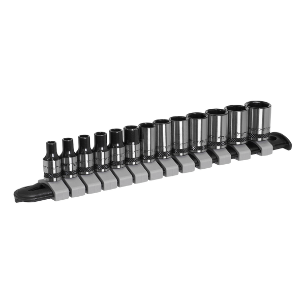 Sealey AK7990 13pc 1/4"Sq Drive Socket Set - Black Series