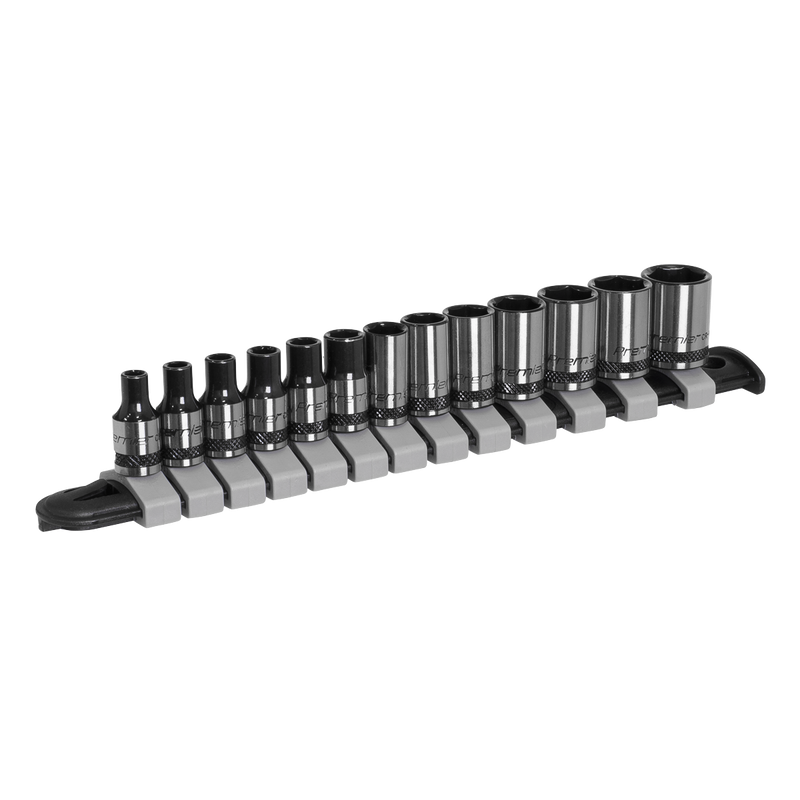 Sealey AK7990 13pc 1/4"Sq Drive Socket Set - Black Series