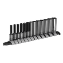 Sealey AK7991 13pc 1/4"Sq Drive Deep Socket Set - Black Series