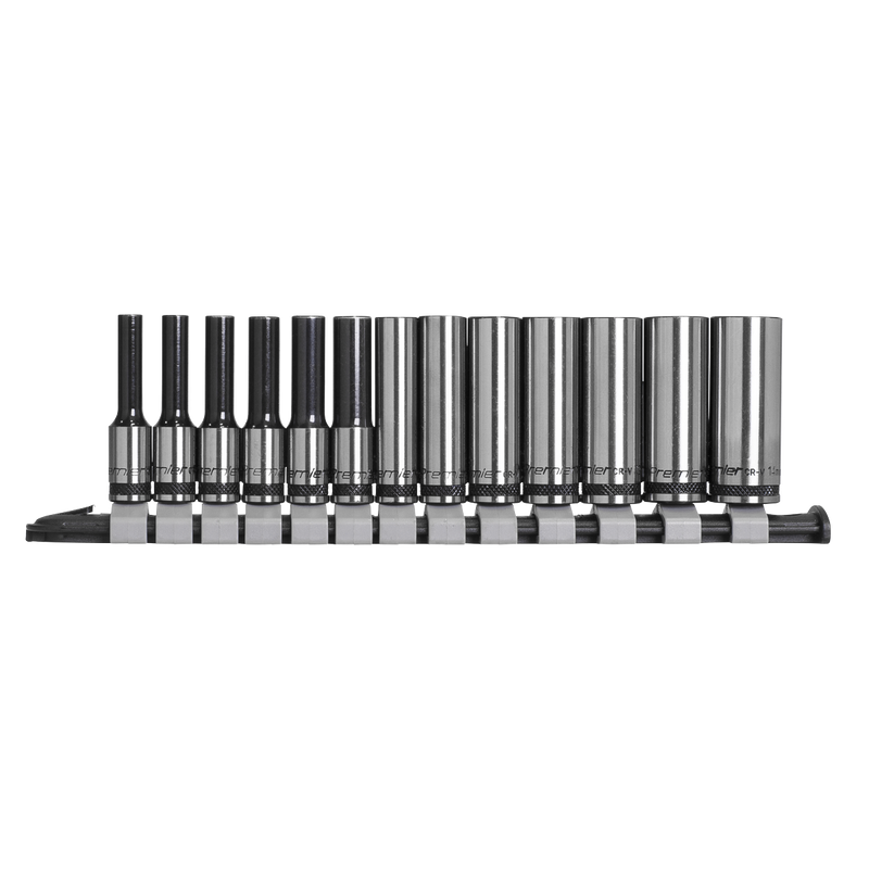 Sealey AK7991 13pc 1/4"Sq Drive Deep Socket Set - Black Series