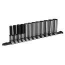 Sealey AK7993 12pc 3/8"Sq Drive Deep Socket Set - Black Series