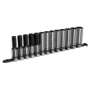 Sealey AK7995 13pc 1/2"Sq Drive Deep Socket Set - Black Series