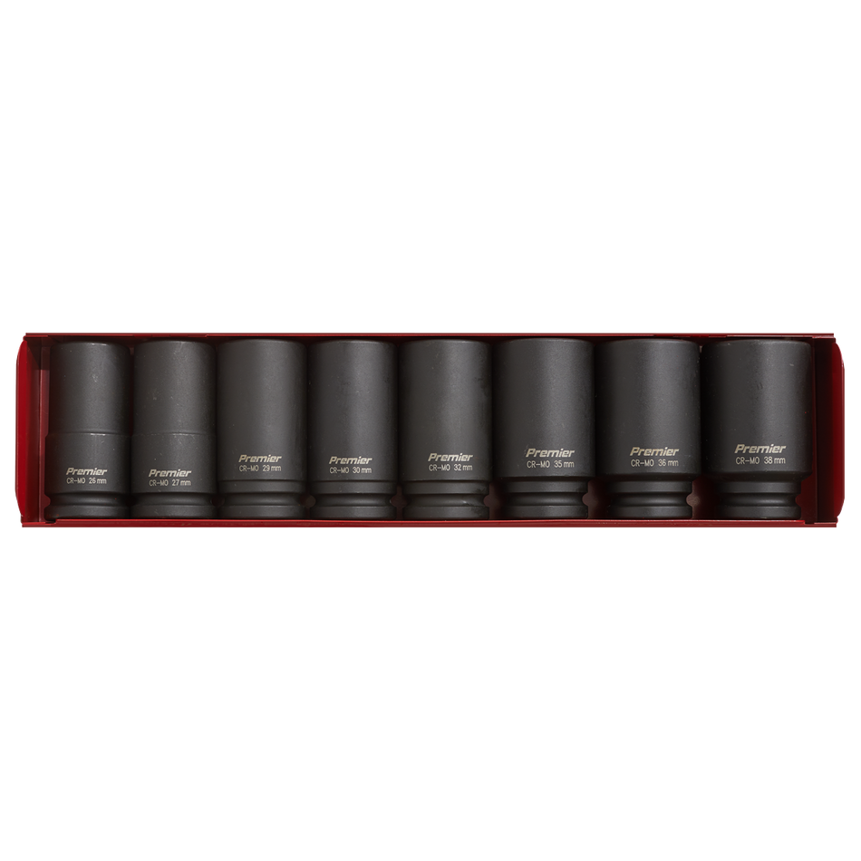 Sealey AK80/9M 8pc 3/4"Sq Drive Deep Impact Socket Set