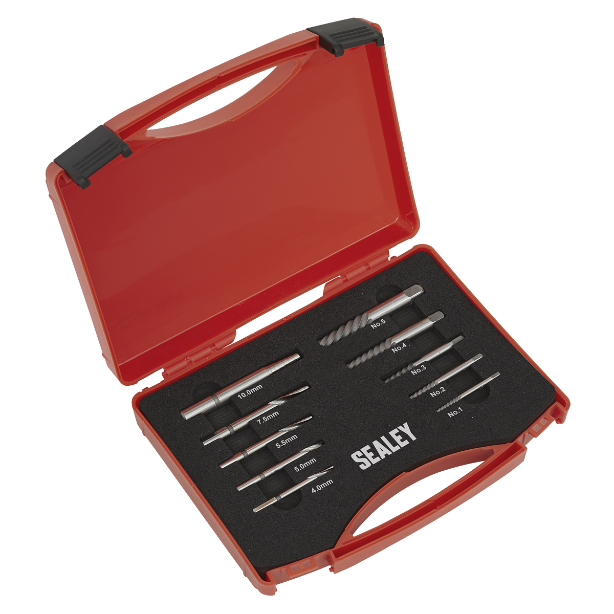 Sealey AK8187 10pc Step Drill Screw/Bolt Extractor Set