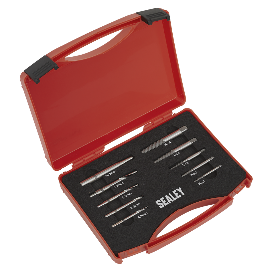 Sealey AK8187 10pc Step Drill Screw/Bolt Extractor Set