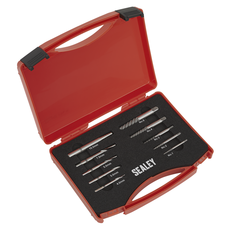 Sealey AK8187 10pc Step Drill Screw/Bolt Extractor Set
