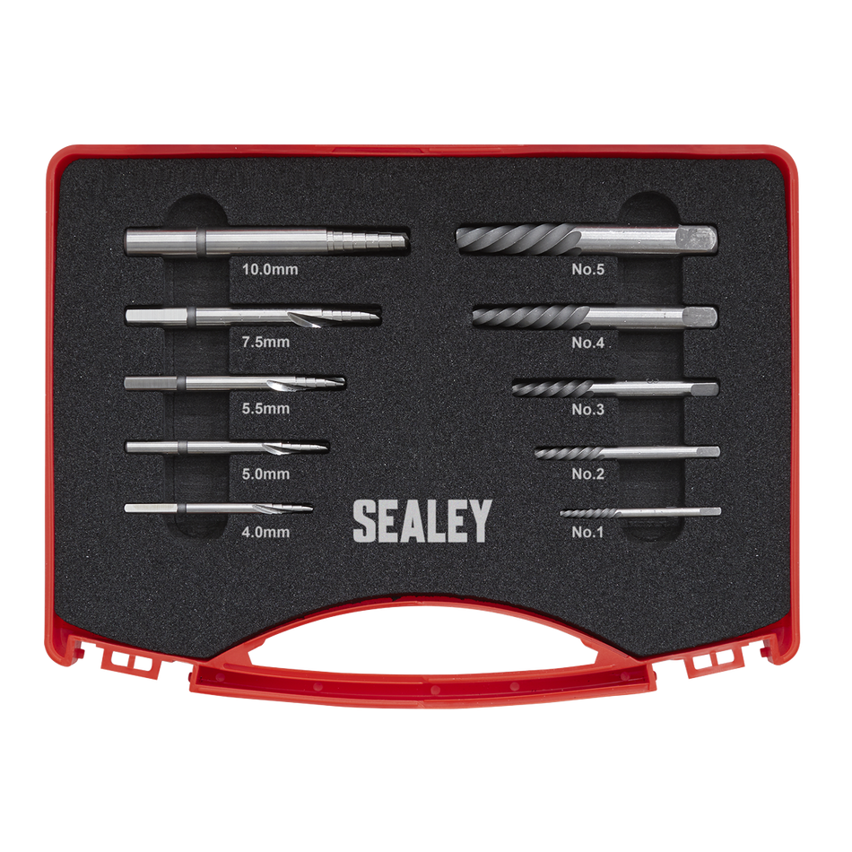Sealey AK8187 10pc Step Drill Screw/Bolt Extractor Set