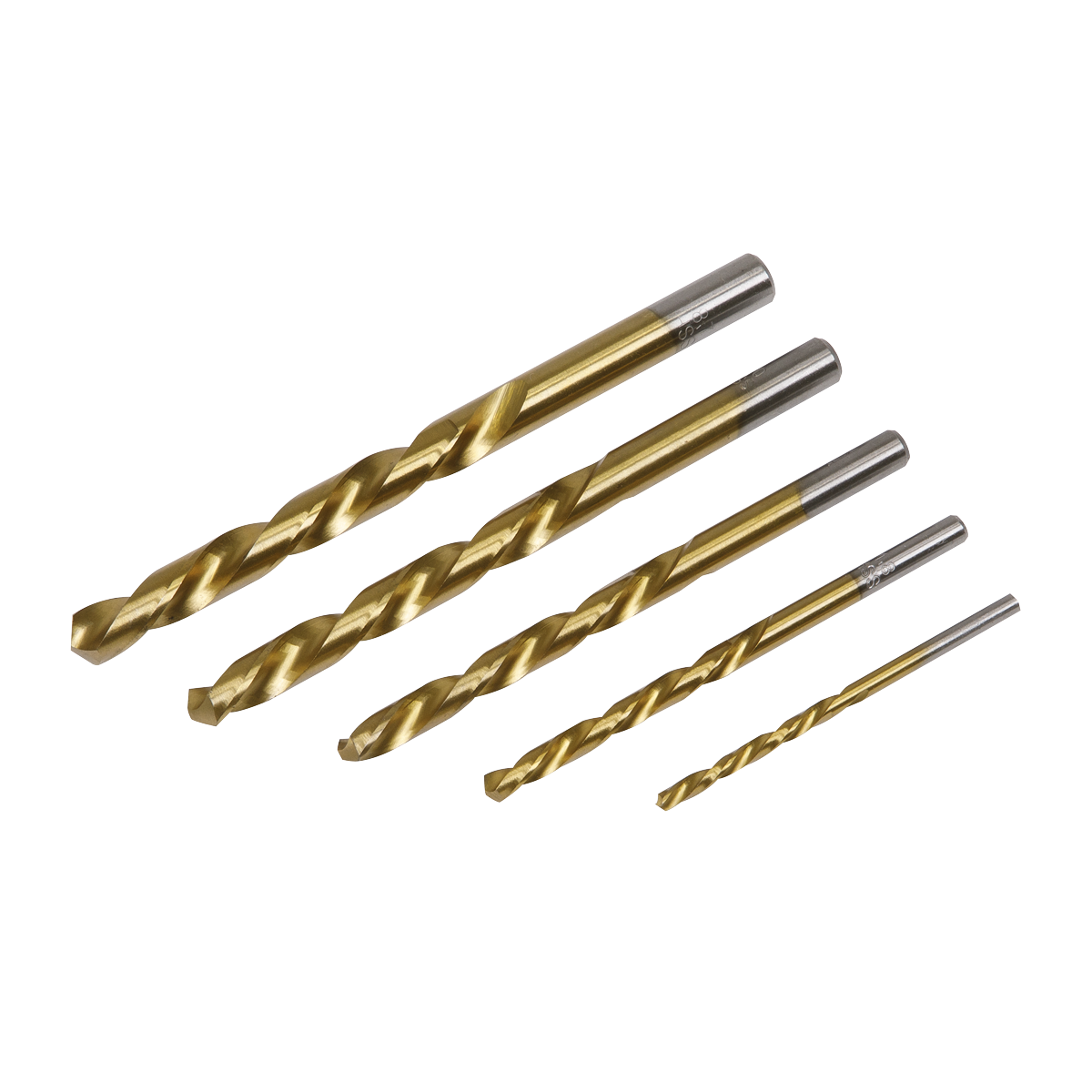 Sealey AK8189 5pc Left-Hand Spiral Drill Bit Set