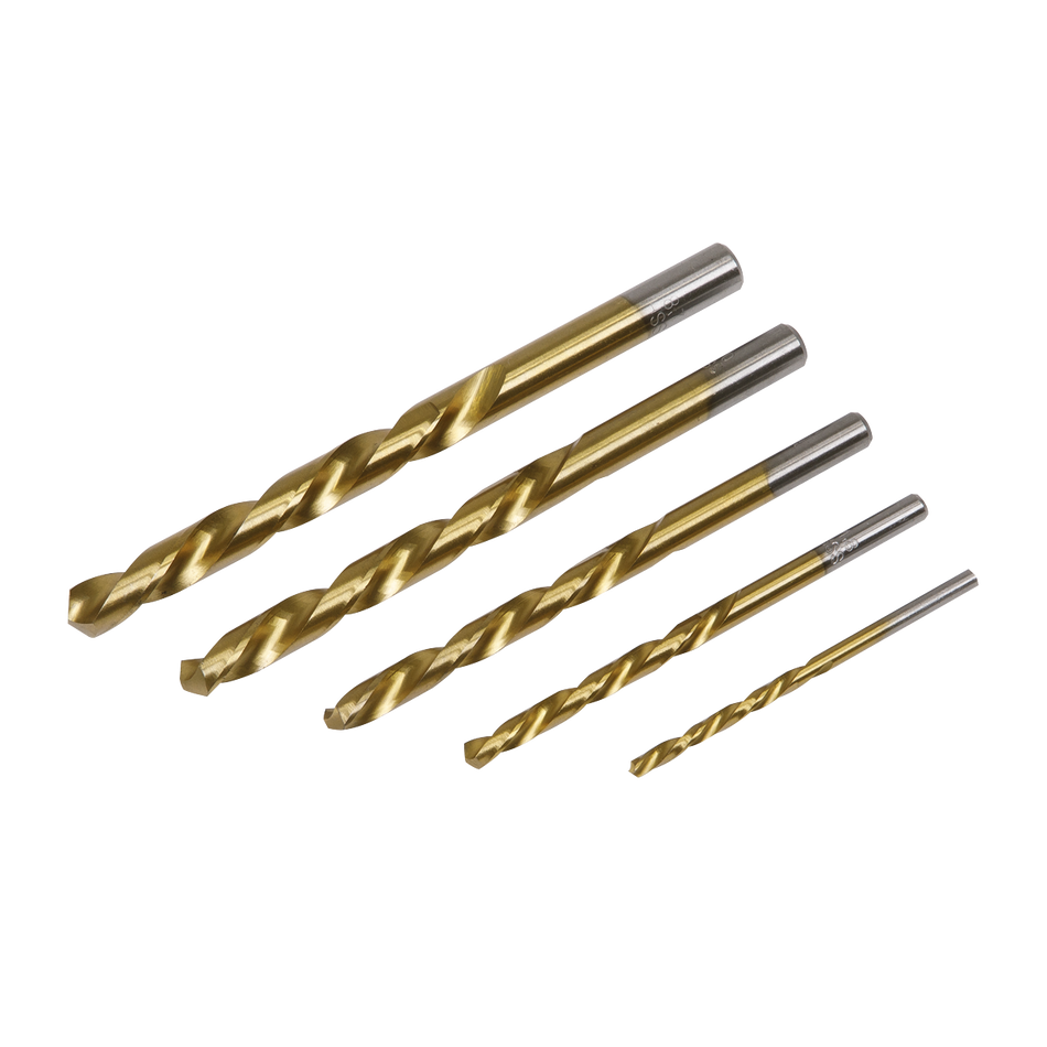 Sealey AK8189 5pc Left-Hand Spiral Drill Bit Set