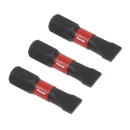 Sealey AK8203 3pc 25mm Slotted 6.5mm Impact Power Tool Bit Set