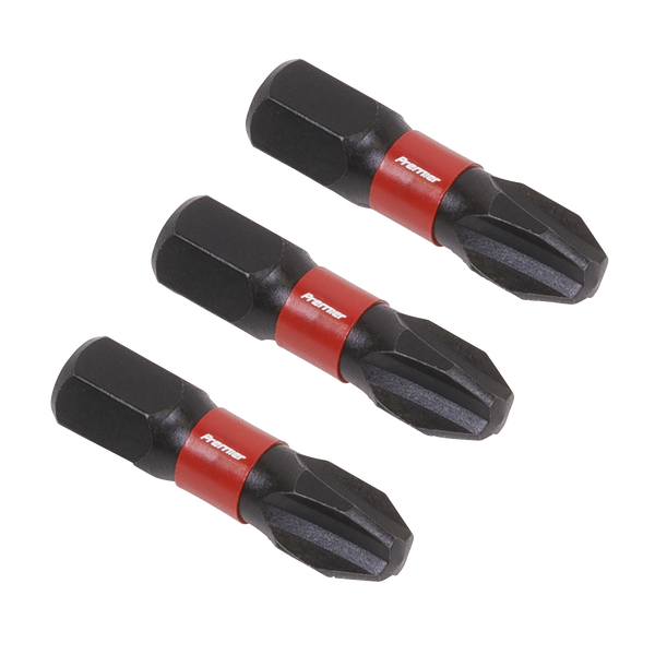 Sealey AK8206 3pc 25mm Phillips #3 Impact Power Tool Bit Set