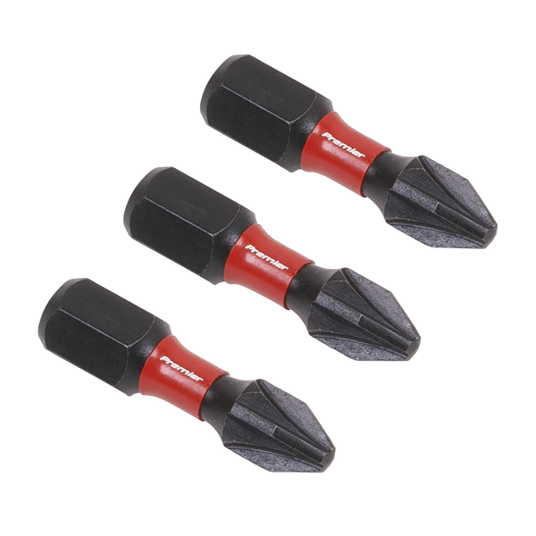 Sealey AK8208 3pc 25mm Pozi #2 Impact Power Tool Bit Set