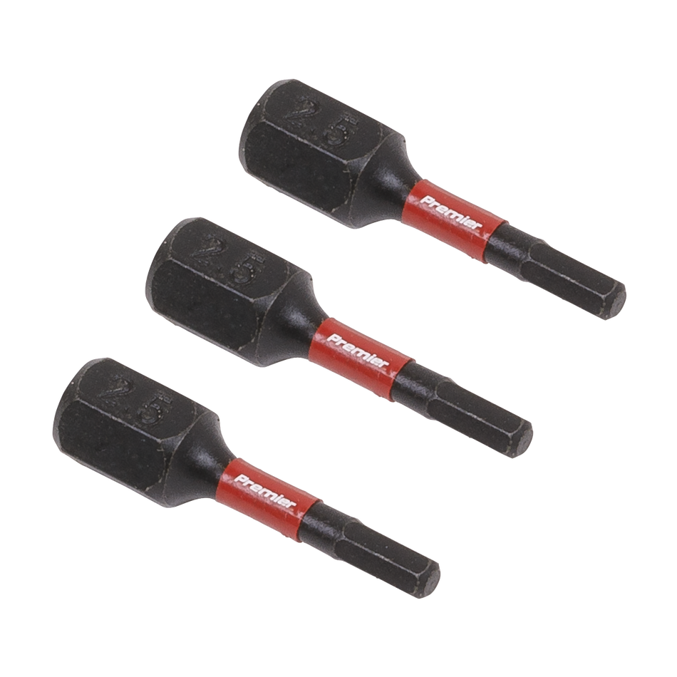 Sealey AK8210 3pc 25mm Hex 2.5mm Impact Power Tool Bit Set