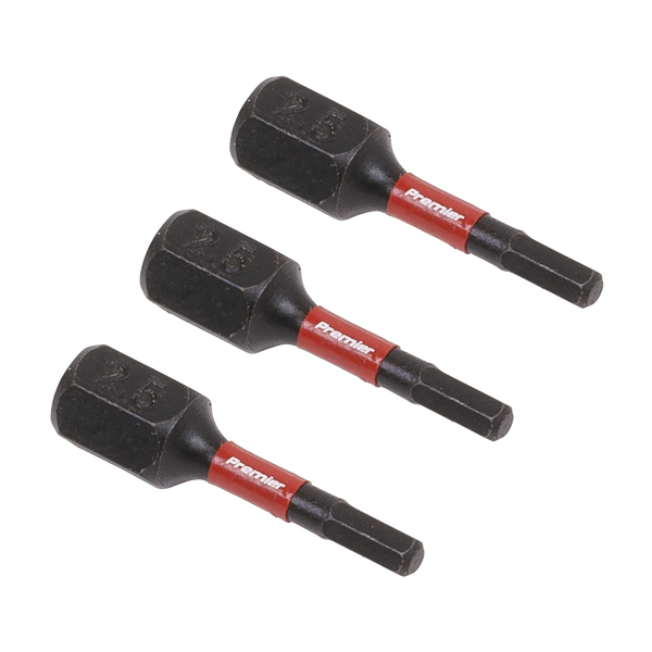 Sealey AK8210 3pc 25mm Hex 2.5mm Impact Power Tool Bit Set