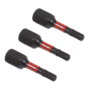 Sealey AK8211 3pc 25mm Hex 3mm Impact Power Tool Bit Set
