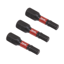 Sealey AK8212 3pc 25mm Hex 4mm Impact Power Tool Bit Set