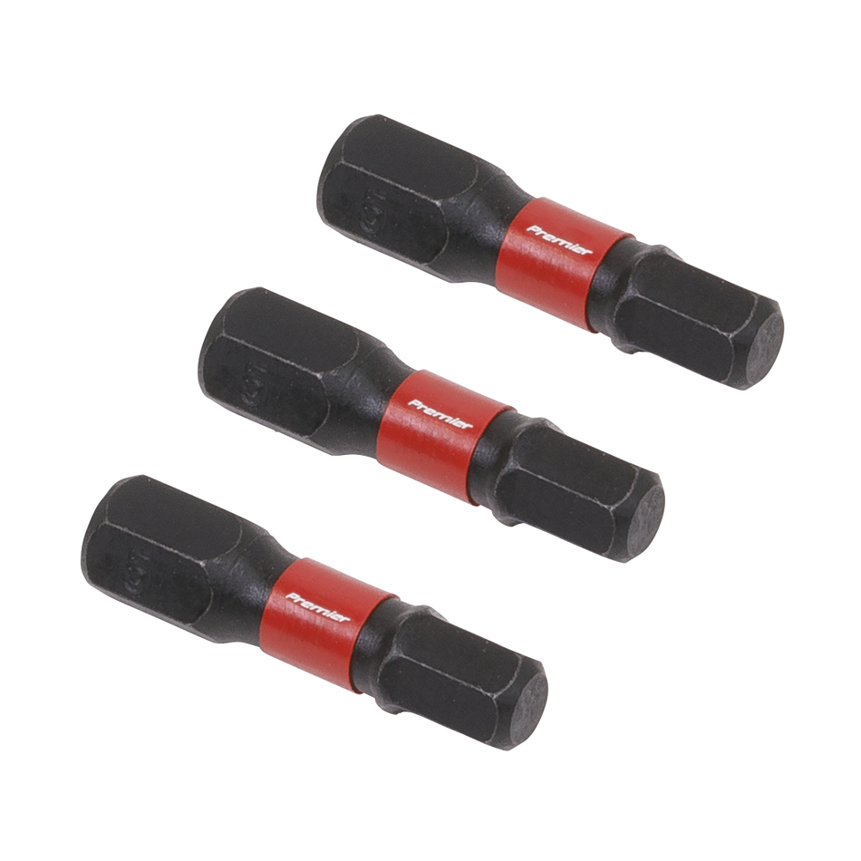 Sealey AK8213 3pc 25mm Hex 5mm Impact Power Tool Bit Set