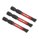 Sealey AK8228 3pc 50mm Slotted 6.5mm Impact Power Tool Bit Set