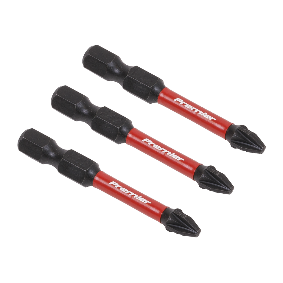 Sealey AK8233 3pc 50mm Pozi #2 Impact Power Tool Bit Set
