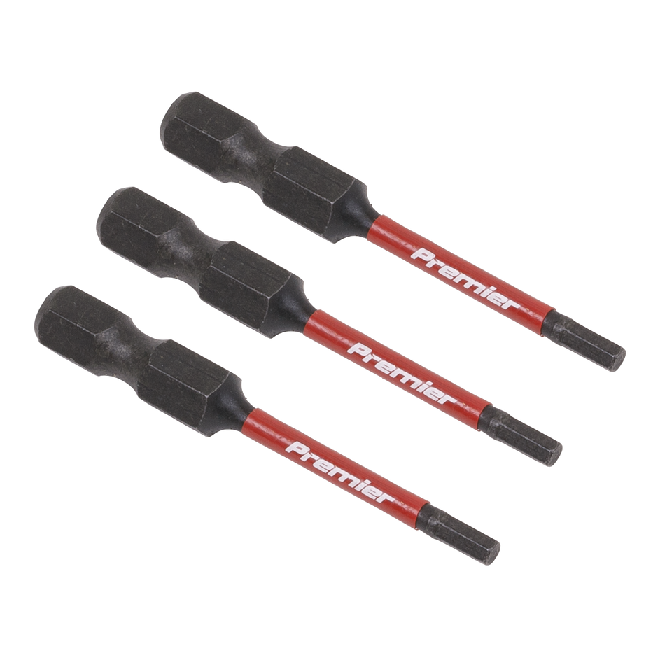 Sealey AK8235 3pc 50mm Hex 2.5mm Impact Power Tool Bit Set
