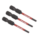 Sealey AK8235 3pc 50mm Hex 2.5mm Impact Power Tool Bit Set