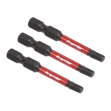 Sealey AK8237 3pc 50mm Hex 4mm Impact Power Tool Bit Set
