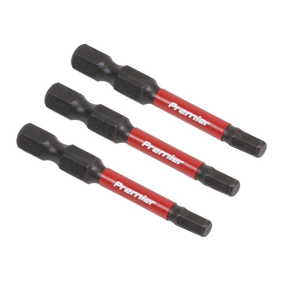 Sealey AK8237 3pc 50mm Hex 4mm Impact Power Tool Bit Set