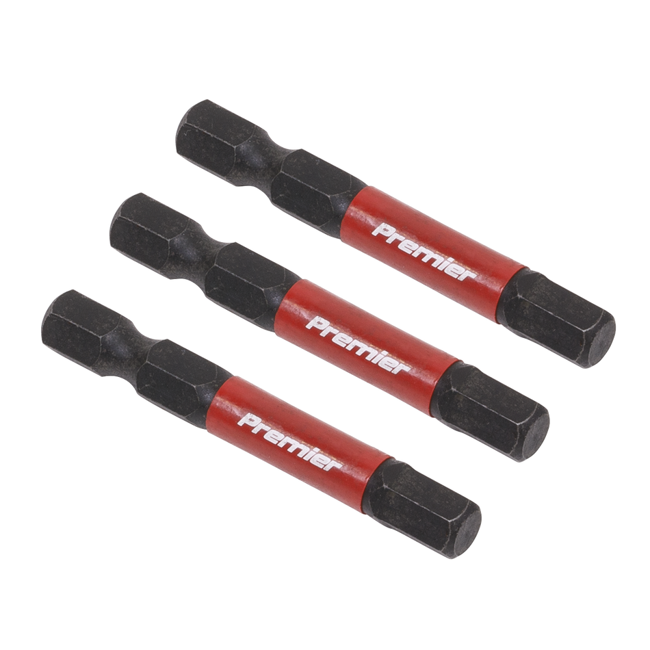 Sealey AK8239 3pc 50mm Hex 6mm Impact Power Tool Bit Set