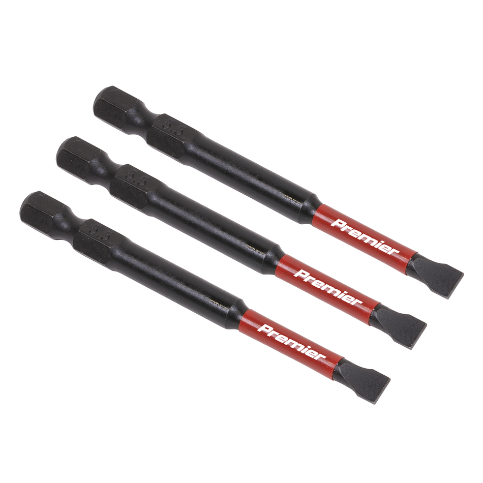 Sealey AK8252 3pc 75mm Slotted 5.5mm Impact Power Tool Bit Set